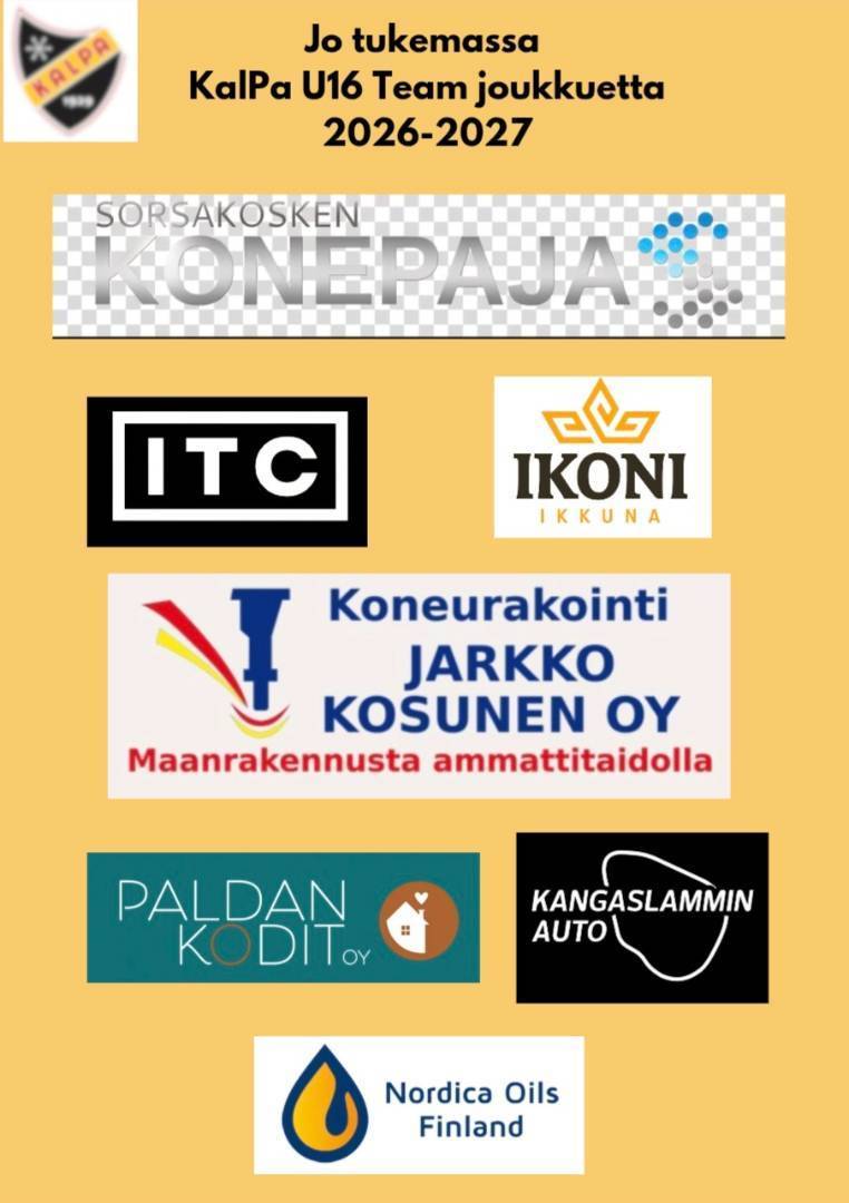 Joukkueen tukijat kaudella 2026-207