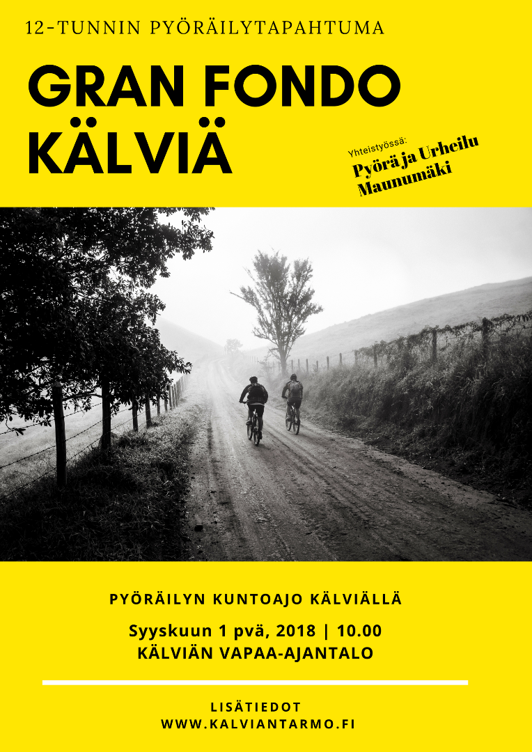 Kälviän Tarmo - Pyöräily - Gran fondo Kälviä - 12 tunnin ajot soratiellä ja  maantiellä