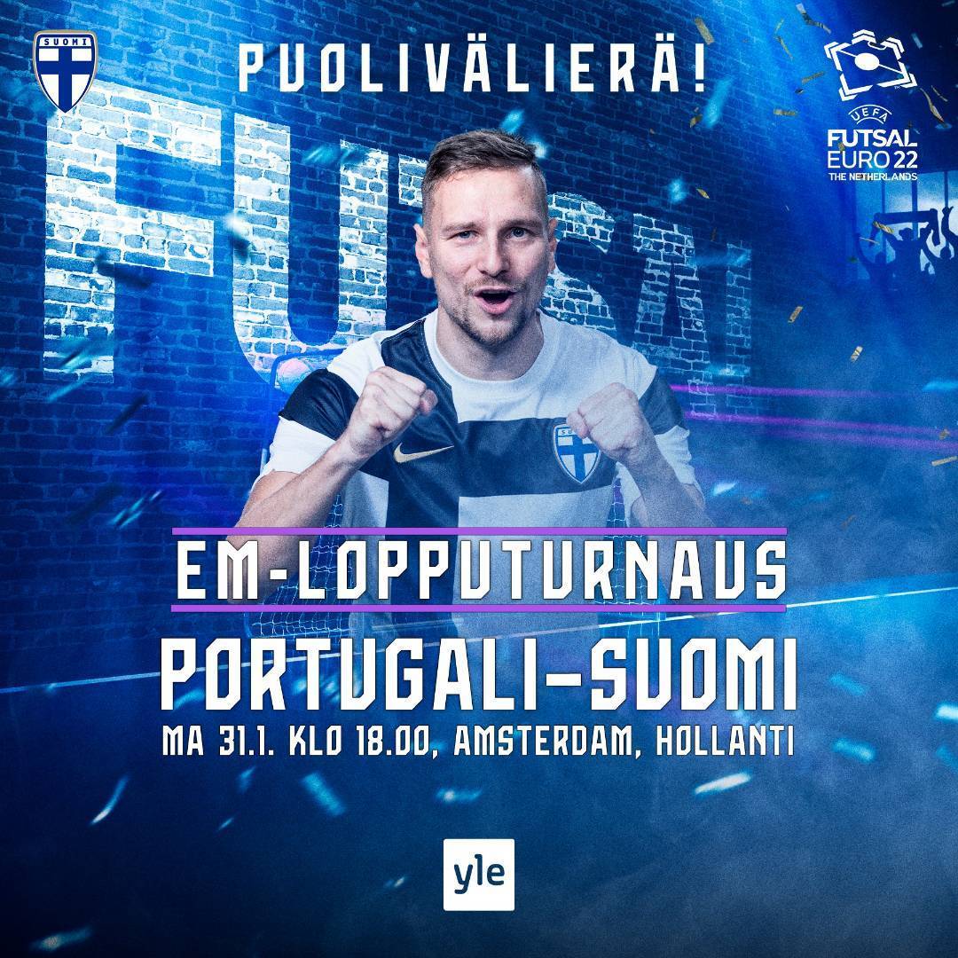 Futsalin EM-kisat: Suomi haastaa puolivälierässä hallitsevan mestarin Portugalin