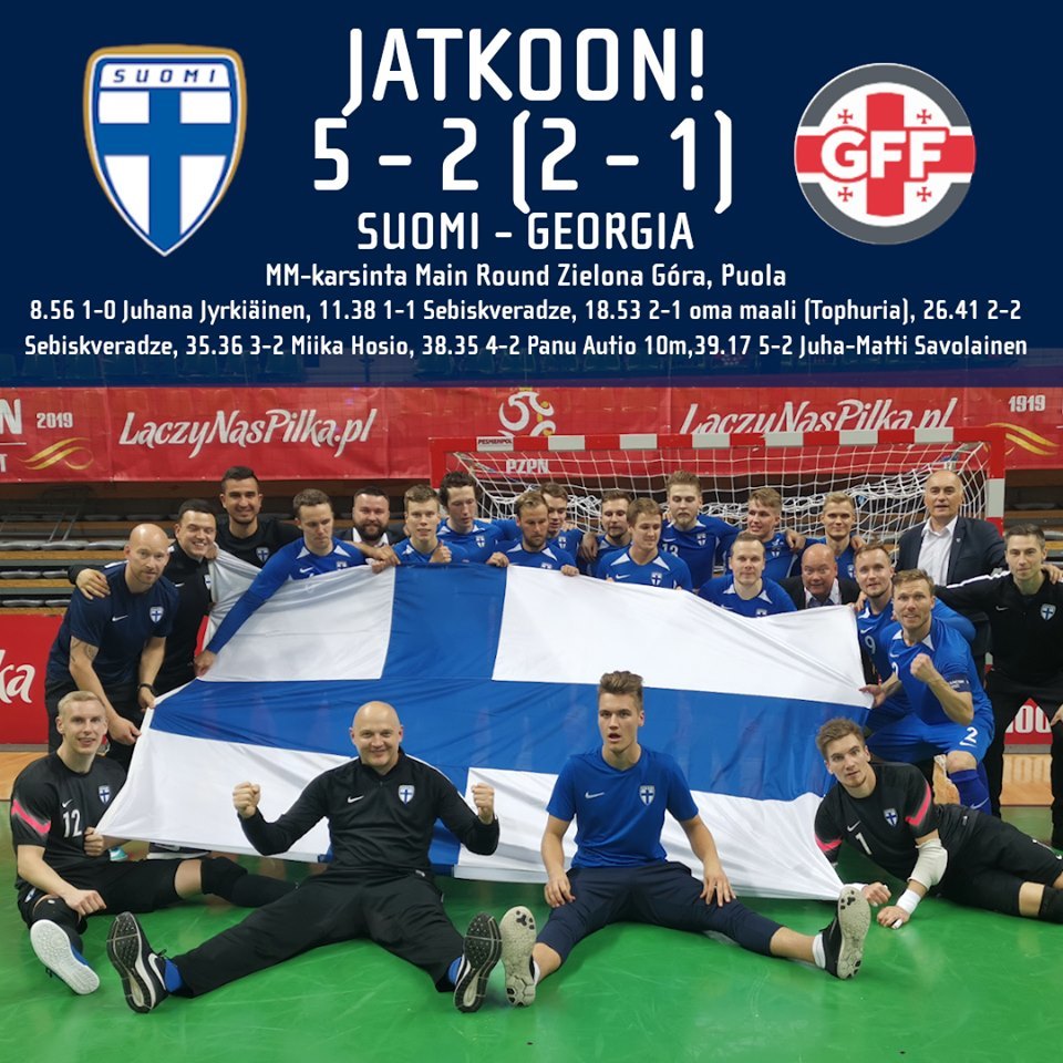 Futsalin MM-karsinta: Suomi kaatoi Georgian ja jatkaa Elite Roundille!