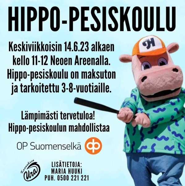 Hippo-pesiskoulu heinäkuussa 3-8-vuotiaille