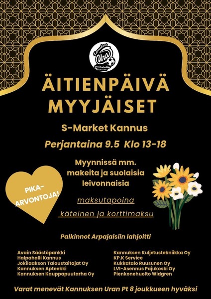 Äitienpäivämyyjäiset S-Marketissa pe 9.5. klo 13-18