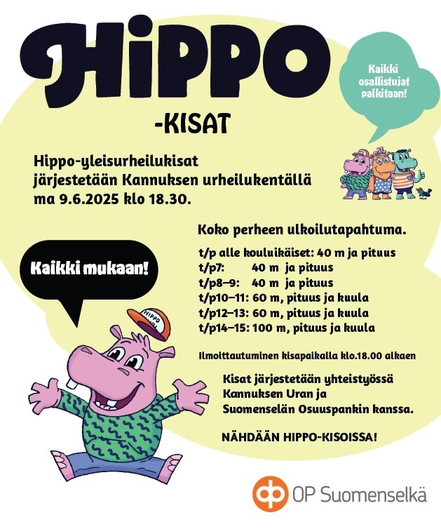 Seurakisat alkavat 9.6.2025 Hippo-kisoilla
