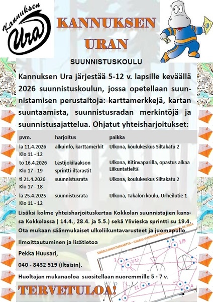 Lasten suunnistuskoulu alkaa la 11.4.2026
