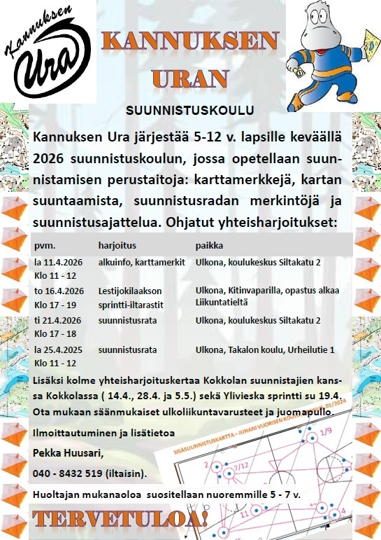 Lasten suunnistuskoulu alkaa la 11.4.2026