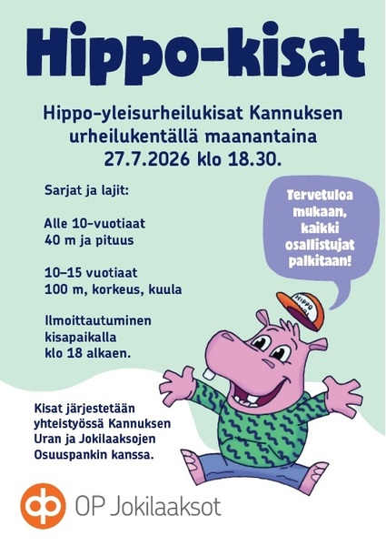 Hippo-kisat 27.7.2026 klo 18:30 Kitinkankaan urheilukentällä