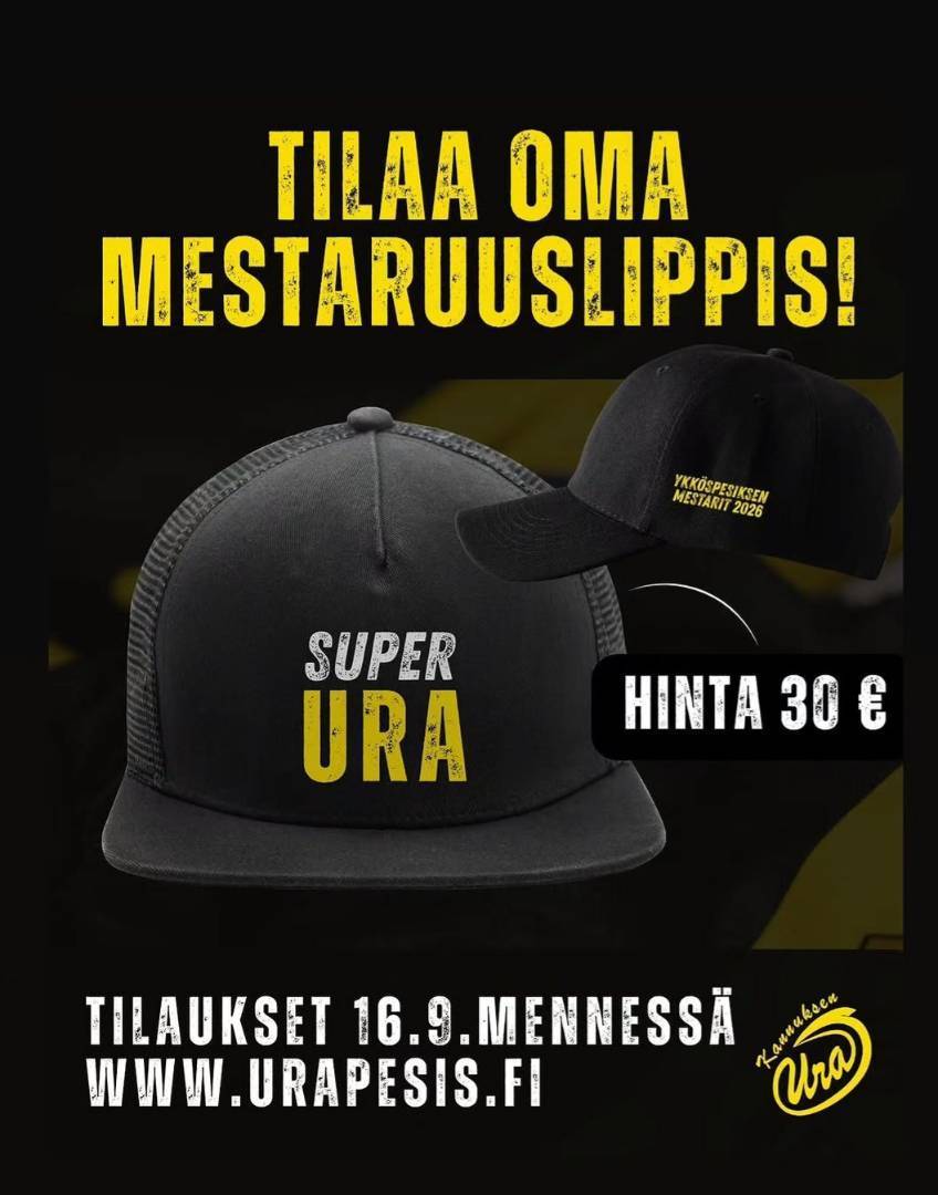 Ostettavissa Uran mestaruuslippis!