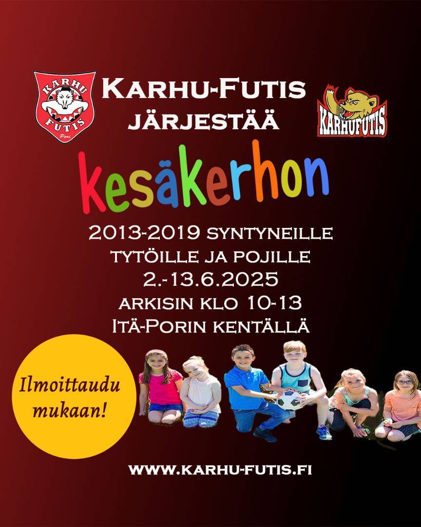 Karhu-Futis järjestää kesäkerhon 2013-2019 syntyneille lapsille