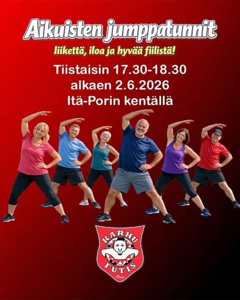 Aikuisten Jumppatunnit Itä-Porin kentällä tiistaisin