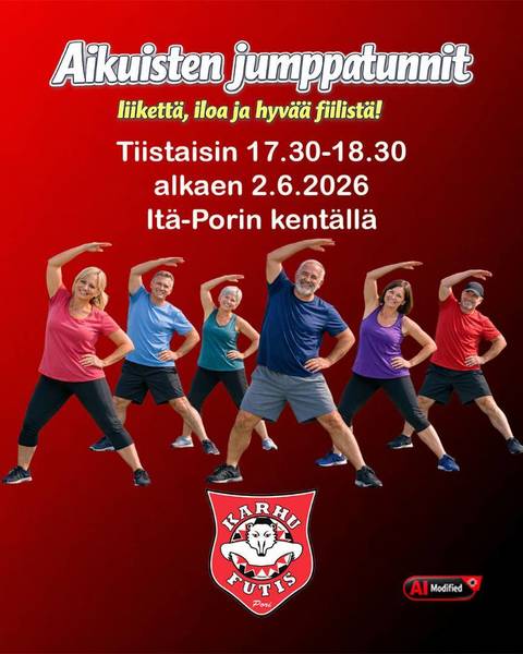 Aikuisten Jumppatunnit Itä-Porin kentällä tiistaisin