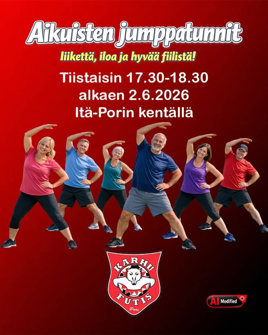 Aikuisten Jumppatunnit Itä-Porin kentällä tiistaisin