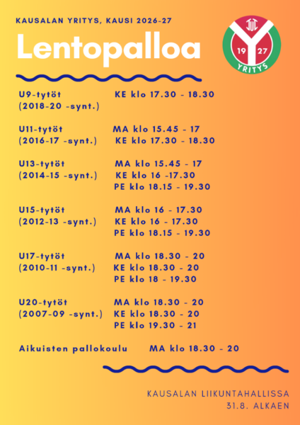 LENTOPALLOKAUSI 26-27
