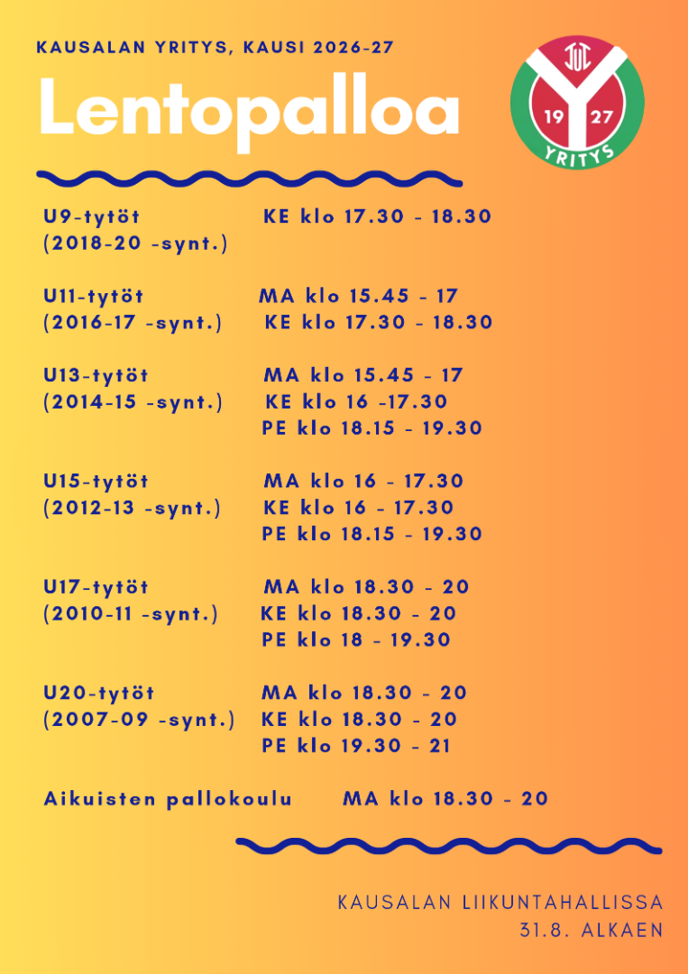 LENTOPALLOKAUSI 26-27