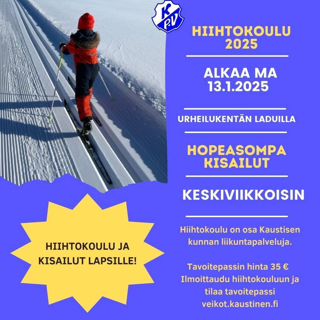 Hiihtokoulu ja Hopeasompa hiihdot alkaa !!!