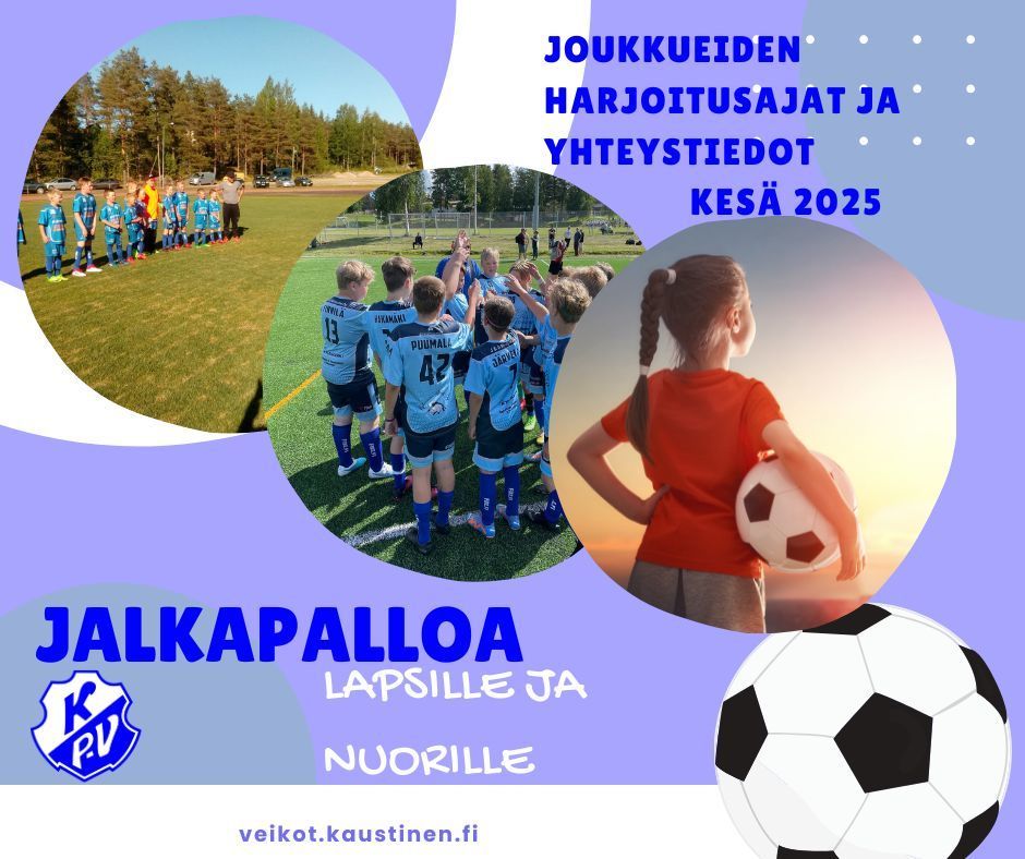 Kesä 2025 joukkueiden harjoitusajat ja yhteystiedot
