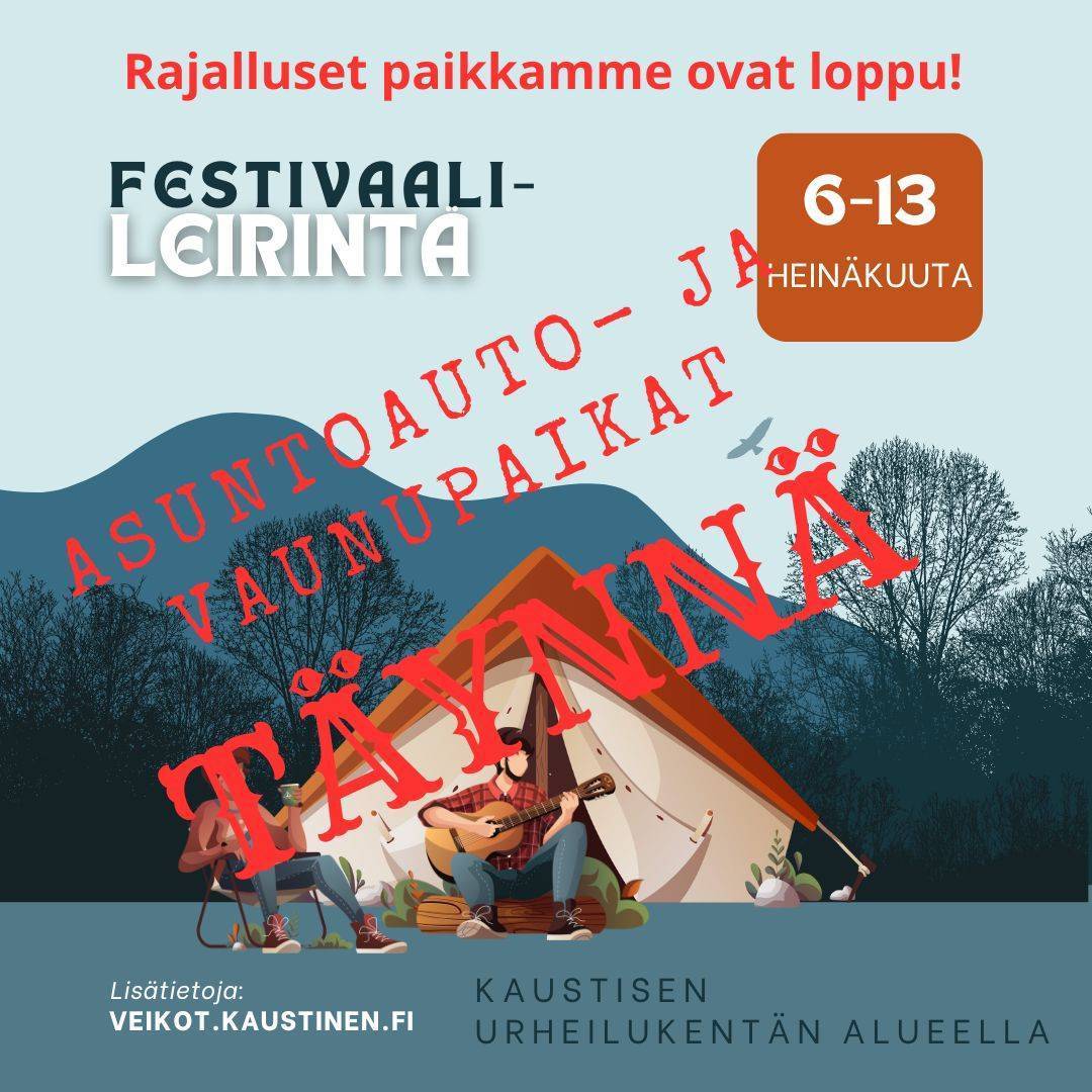 Festivaalileirinnän auto- ja vaunupaikat täynnä