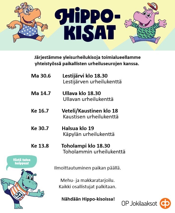 Hippo-kisat 16.7. urheilukentällä