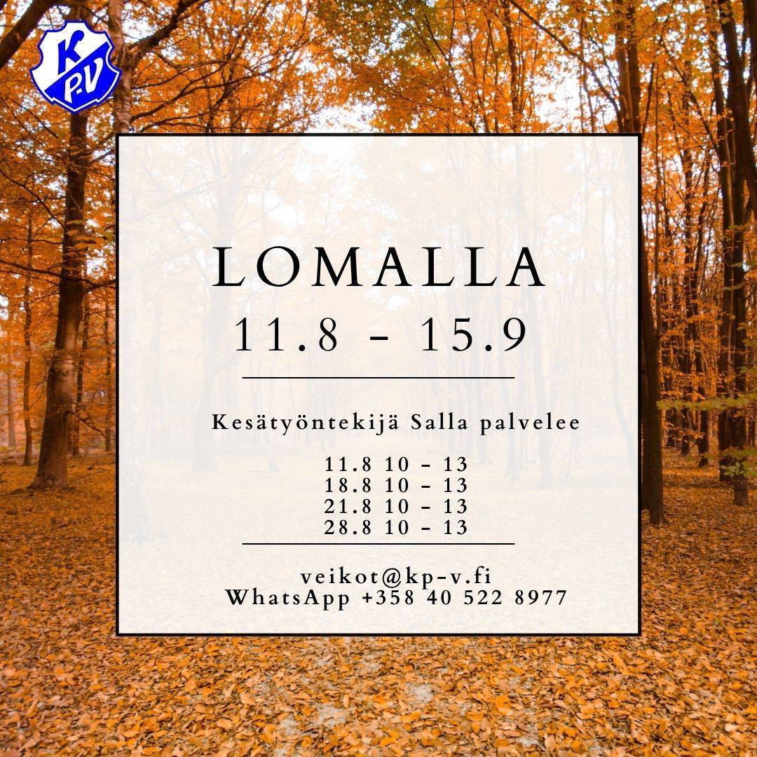 Toimisto lomalla 11.8-12.9.2025