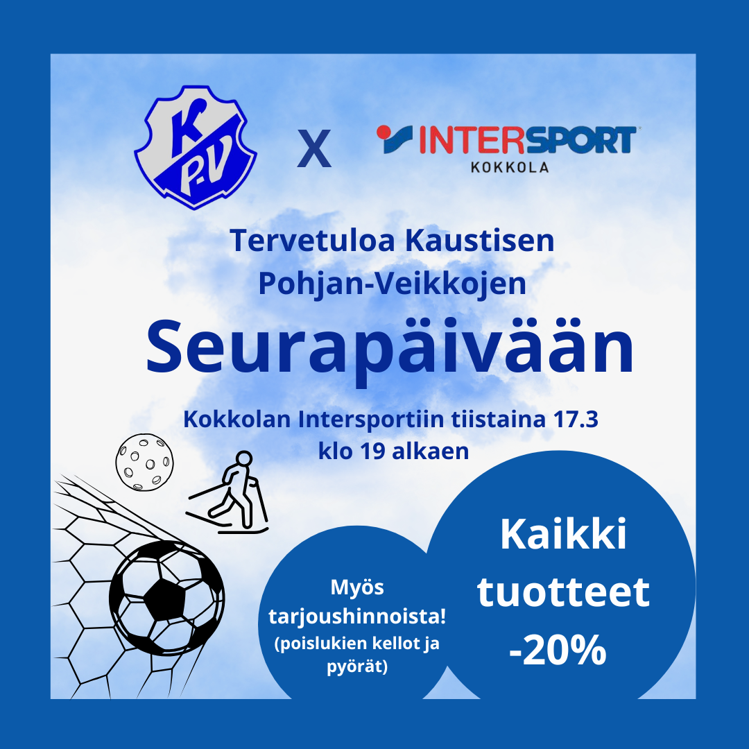 KUTSU KP-V JÄSENILLE Intersport Kokkola Seurapäivään