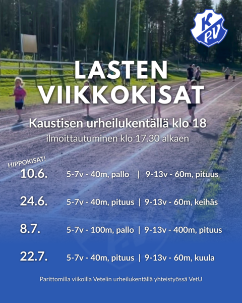 Lasten viikkokisat kesä-heinäkuussa