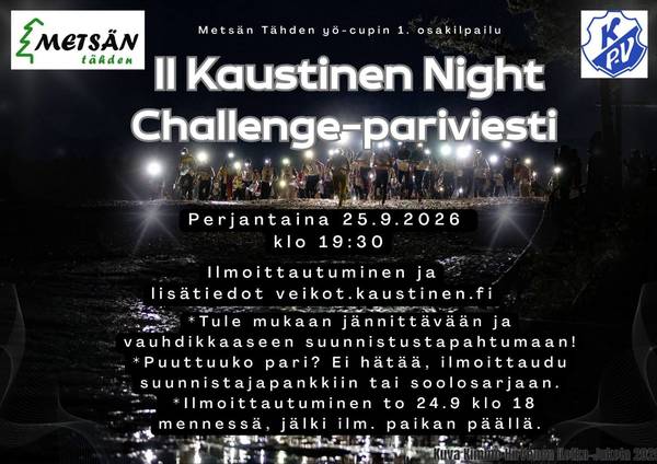 II Kaustinen Night Challenge - pariviesti pe 25.9.2025 klo 19:30