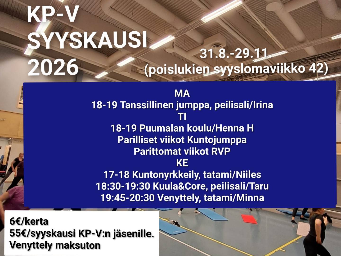Syyskauden jumpat tarjoavat liikunnan iloa kaikenikäisille
