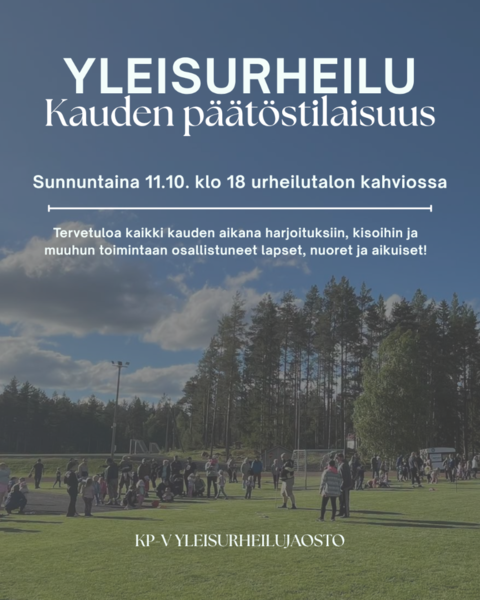 Yleisurheilukauden päätöstilaisuus 11.10. urheilutalolla