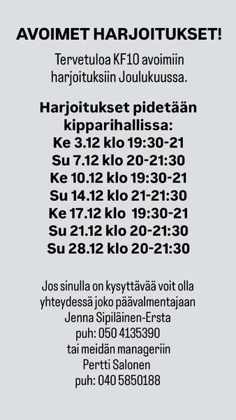Kymppi aloittaa harjoittelun
