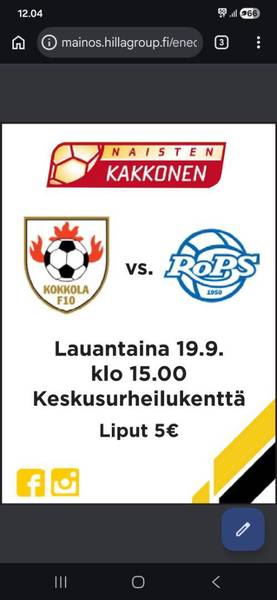 Kympillä kauden päätös kotipeli lauantaina