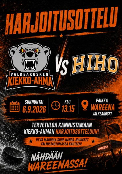 Harjoitusottelu Kiekko-Ahma vs Hiho
