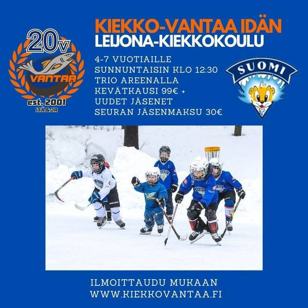 Ilmoittaudu mukaan Kiekko-Vantaa Idän Leijonakiekkokouluun