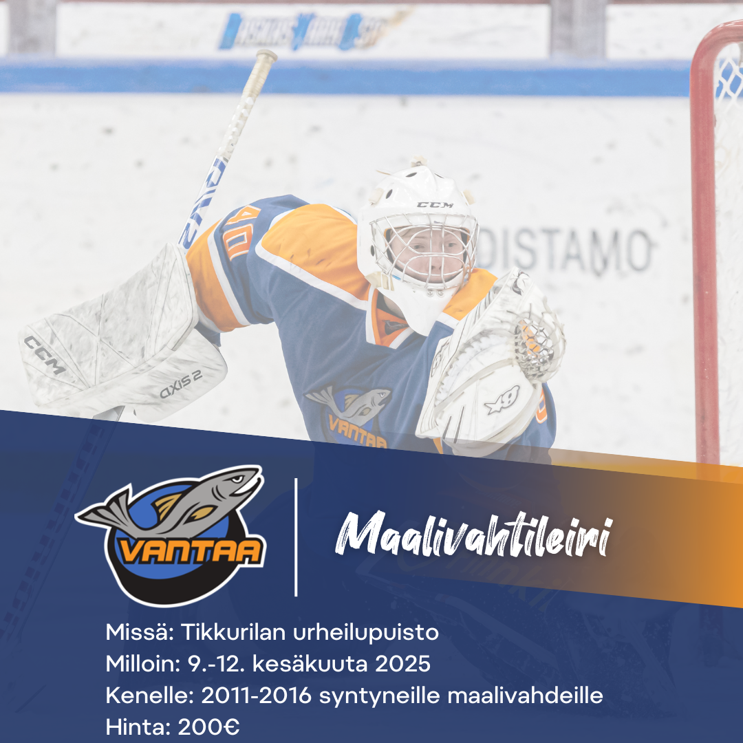 Ilmoittautuminen kesän maalivahtileirille auki! - Loppuunmyyty, ilmoittaudu varasijalle