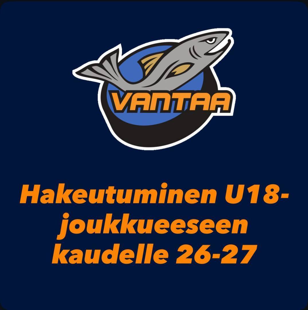 Hakeutuminen Kiekko-Vantaa U18-joukkueeseen kaudelle 2026-27
