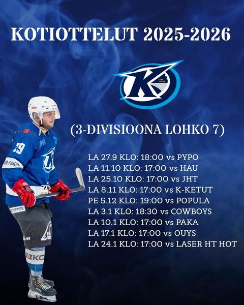 Edustusjoukkueen kotipelit kaudella 2025-2026 
