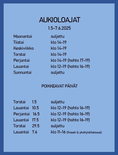 Keilahallin aukioloajat 1.5-7.6