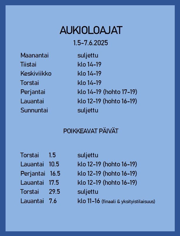 Keilahallin aukioloajat 1.5-7.6