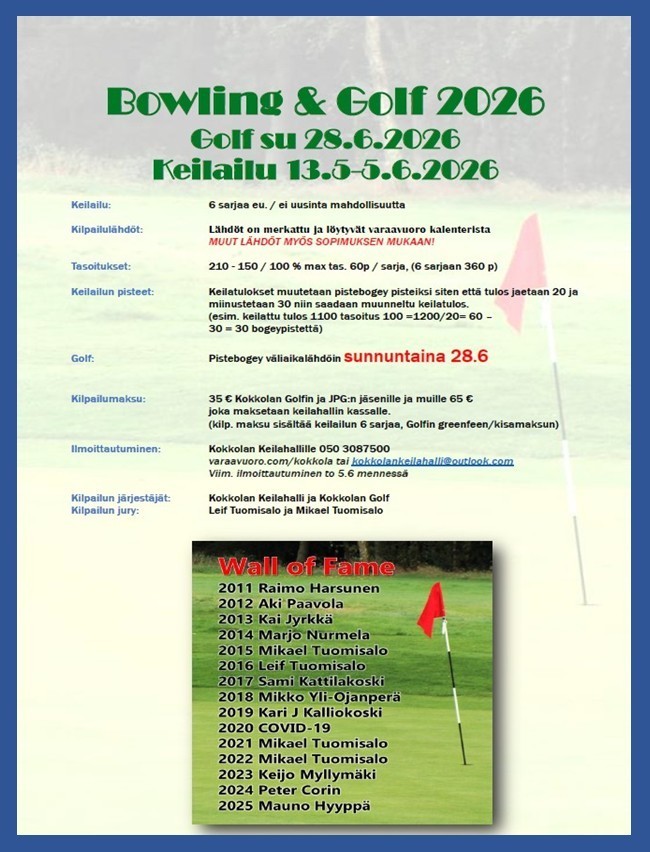 Bowling & Golf 2026