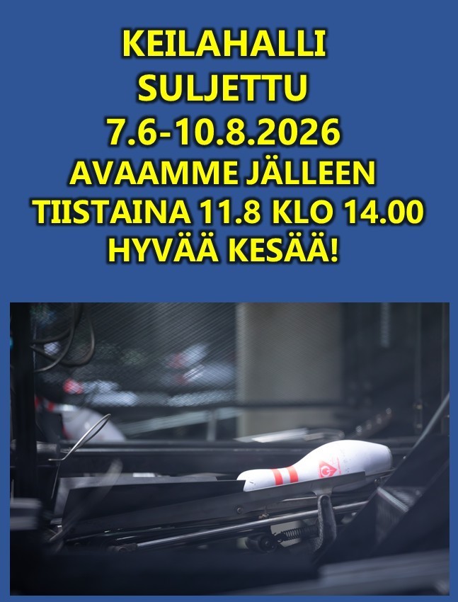 Keilahalli suljettu 7.6-10.8