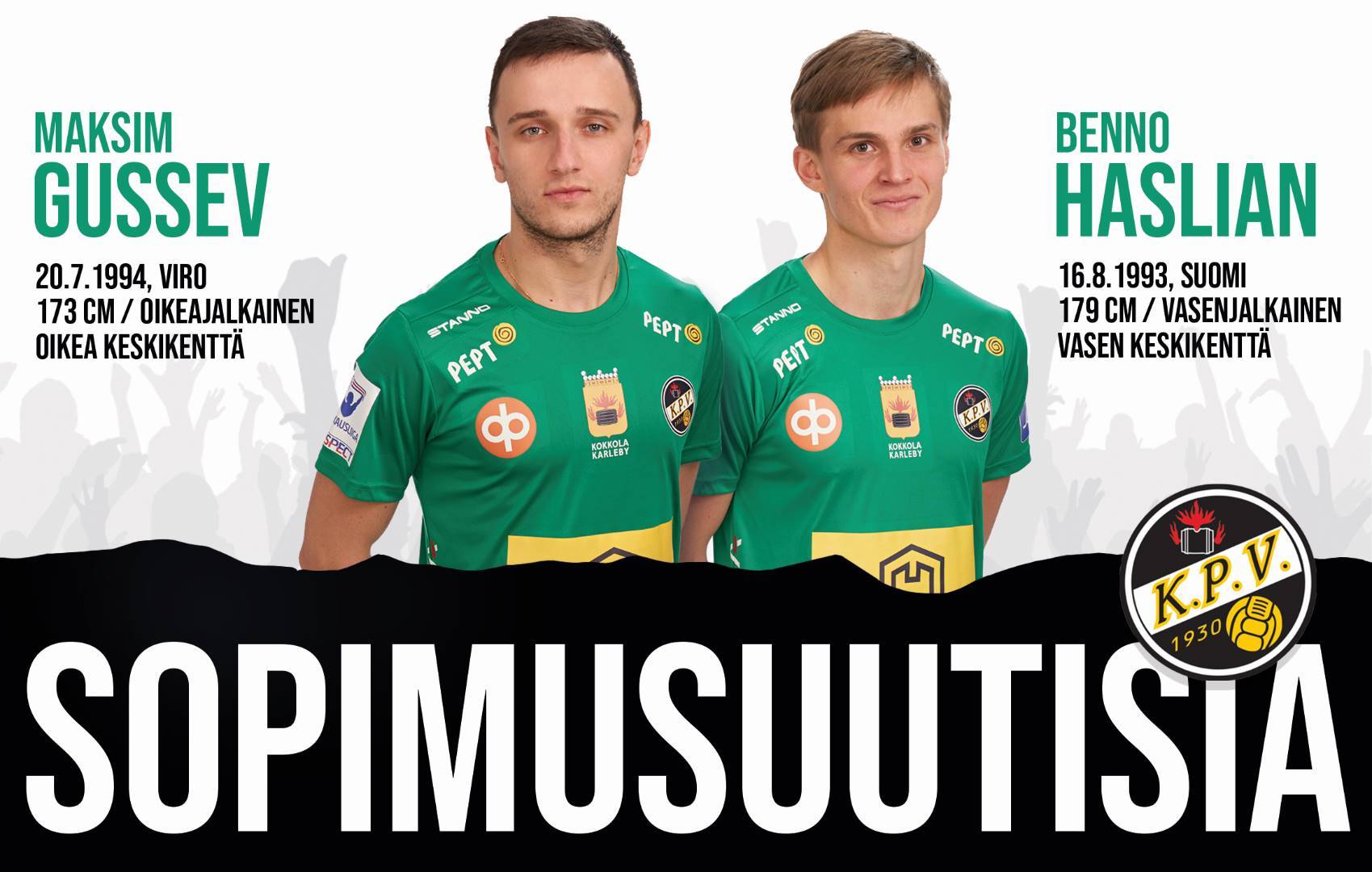 Maksim Gussev ja Benno Hanslian KPV:n paitaan, taustaryhmä kasassa