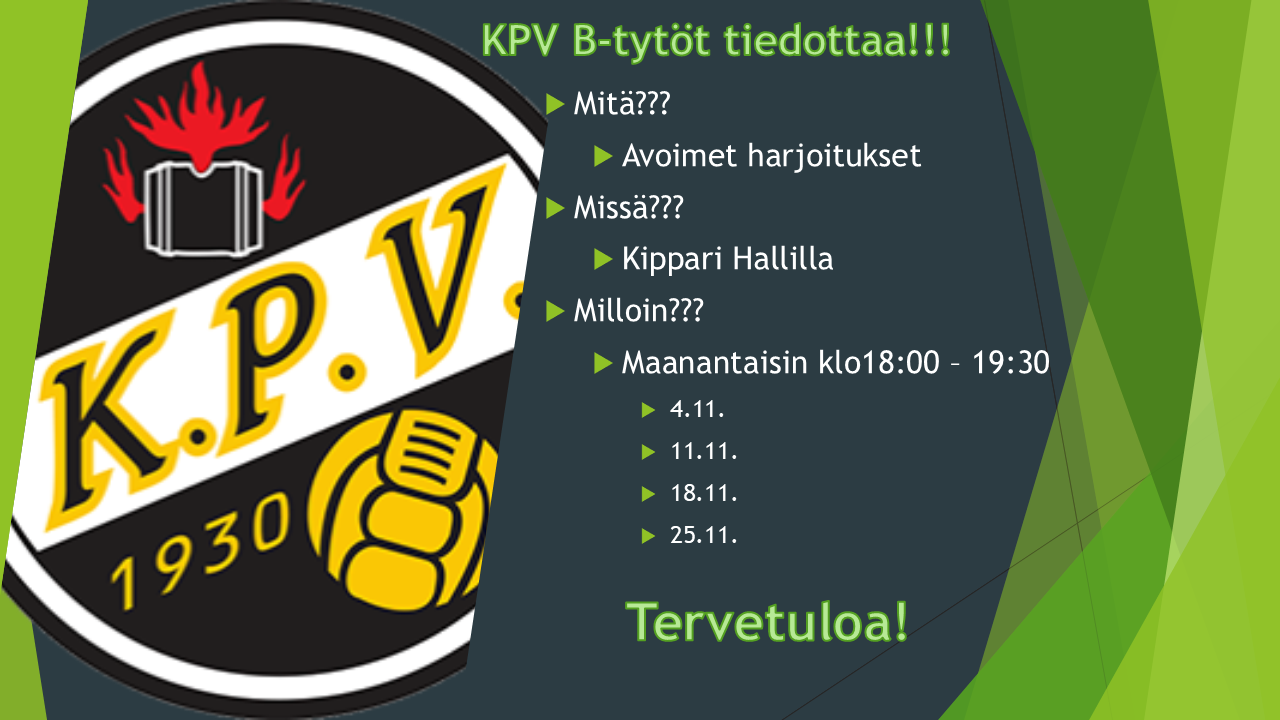 B-tytöt järjestää marraskuussa avoimia harjoituksia!