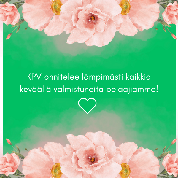KPV onnittelee lämpimästi kaikkia keväällä 2025 valmistuneita pelaajiamme! 💚