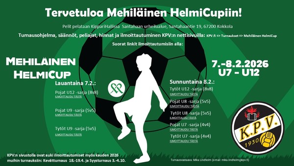 Vielä on muutamia paikkoja Mehiläinen Helmi cupiin