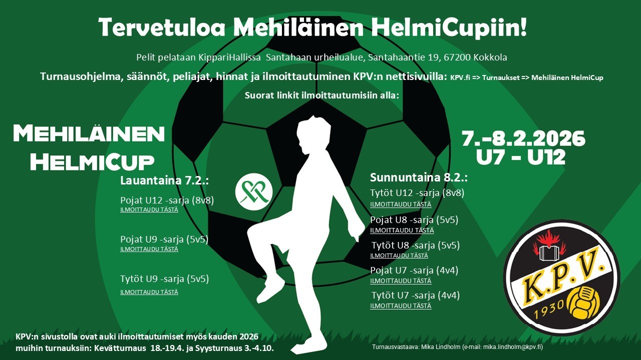 Vielä on muutamia paikkoja Mehiläinen Helmi cupiin