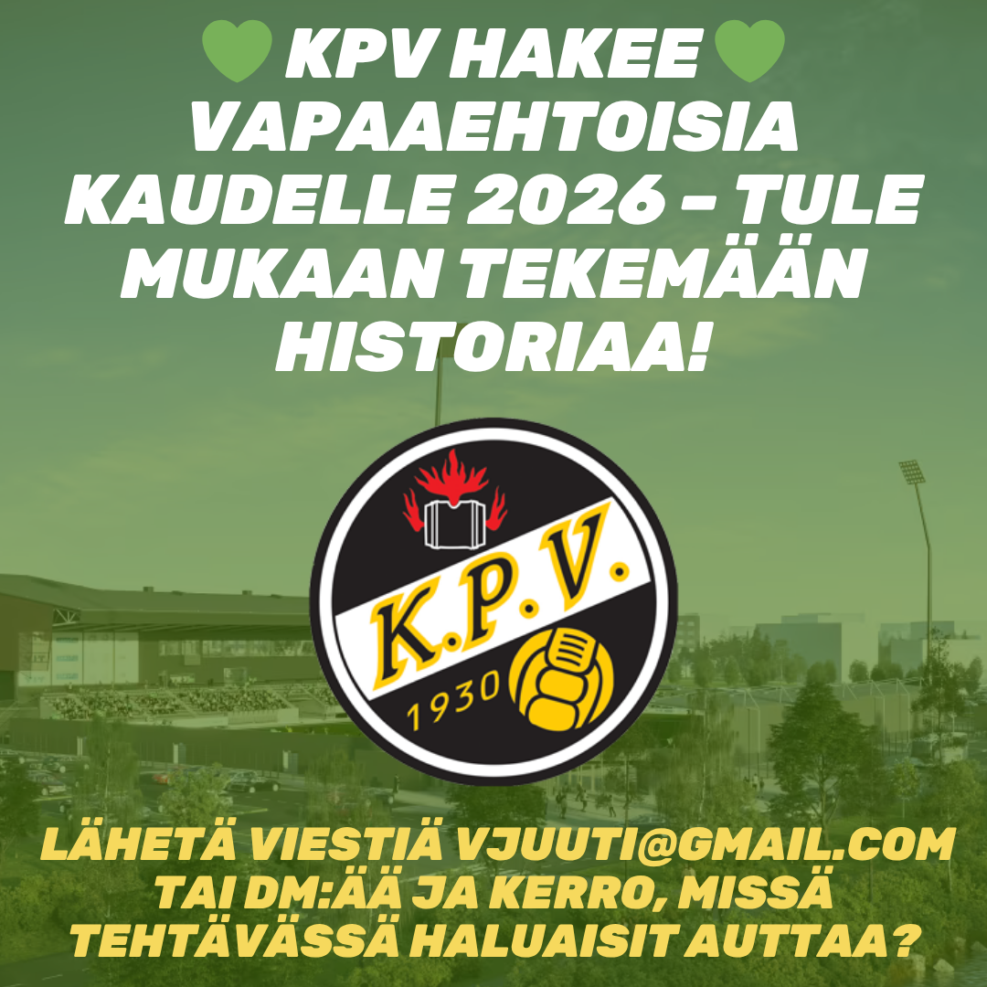 KPV hakee vapaaehtoisia kaudelle 2026
