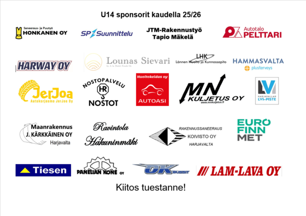 U14 Sponsorit kaudella 25/26
