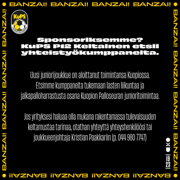 Sponsoriksemme? - Etsimme yhteistyökumppaneita.