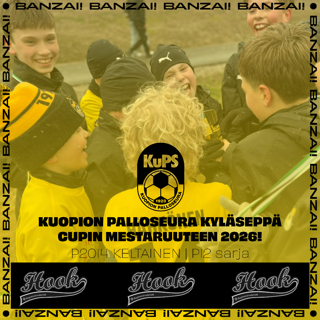 KuPS P12 Keltainen voitti Kyläseppä Cupin mestaruuden 2026!