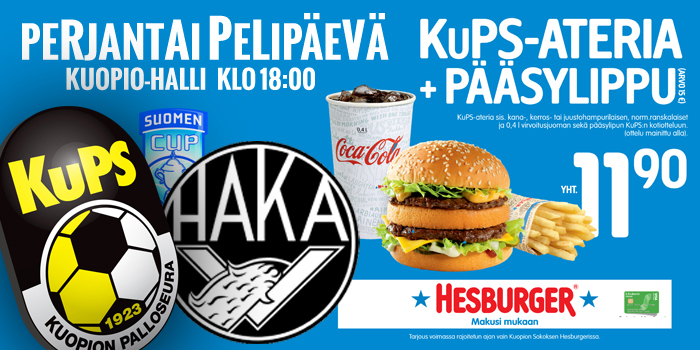 Suomen Cup Kuopio-hallilla perjantaina klo 18.00