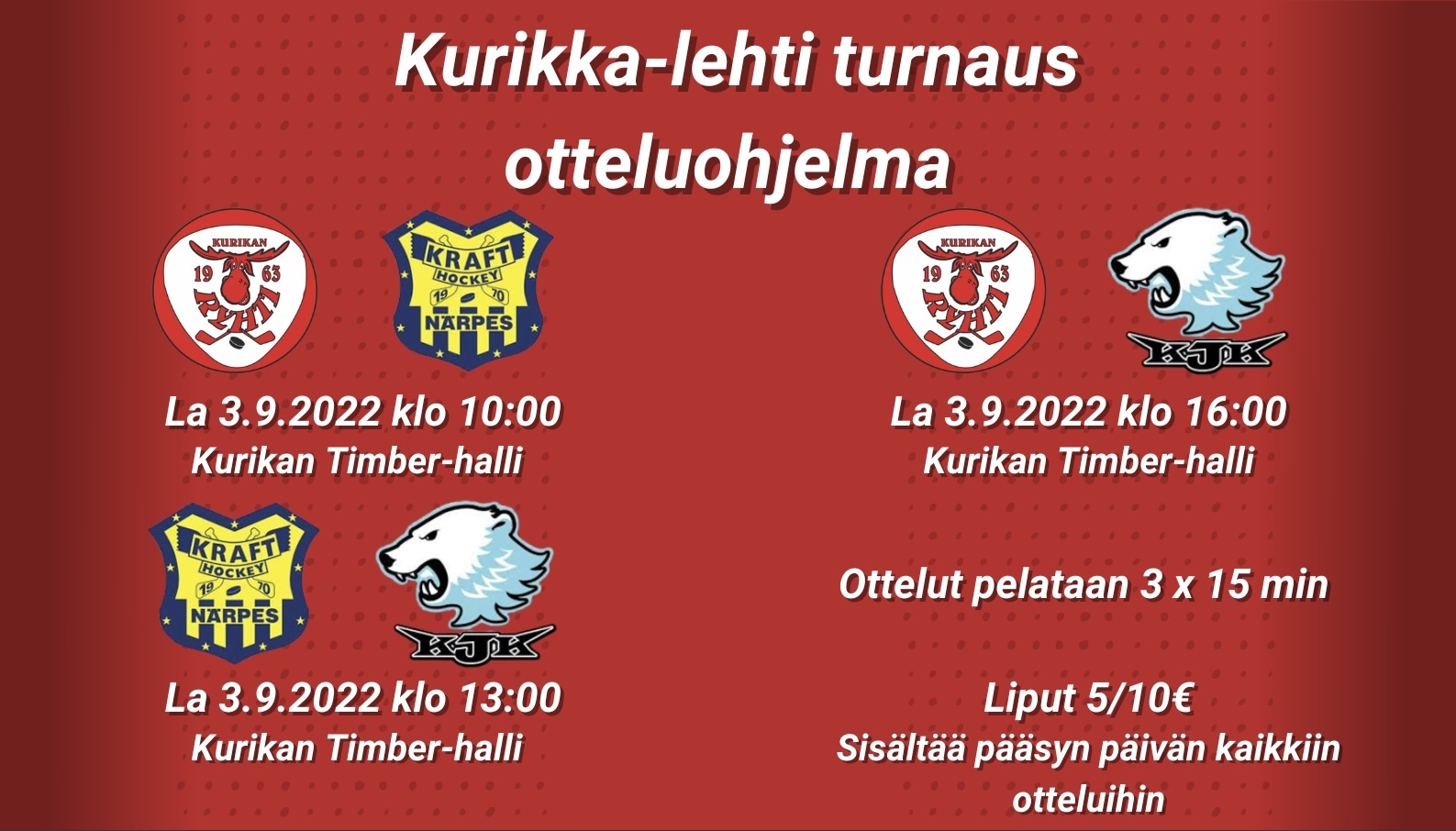 Kurikka-lehti turnaus 3.9.2022
