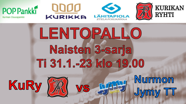 Lentopallon naisten 3-sarja Monnarilla Ti 31.1.-23